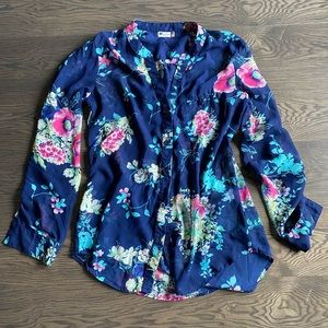 Blue Floral Blouse